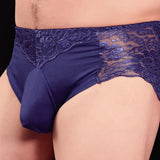 Sexy Plus Size, Embroidered U-shaped Cotton Pocket Briefs, Men's Exotic Shorts