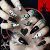 Dark Punk Skull Wear, Manicure Fake Nails