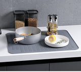 Gray Silicone Thickened Kitchen Dining Table Insulation Mat, Drain Non-slip Large Tableware Pad