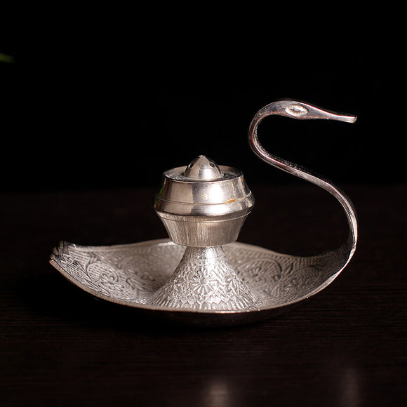 Handmade Silver Swan, Copper Incense Holder, Line Aroma Diffuser