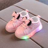 Light-up Girls' Bowknot LED Breathable Babies' Shoes