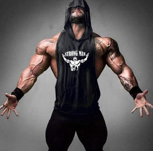 Fitness Vest, Male Muscular Hooded Clothes