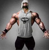 Fitness Vest, Male Muscular Hooded Clothes