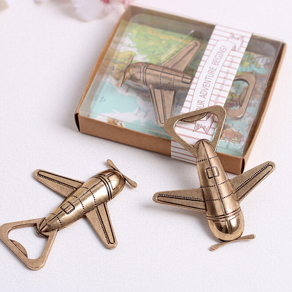 Antique Airplane Bottle Opener, Wedding Favors Bottle Screw