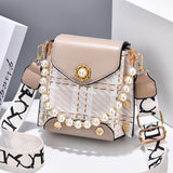 Women's Crossbody Bag, Girls' Cute Princess Wallet, Classic Shoulder Summer Pearl Chain Phone Bag