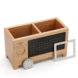 Calendar Wooden Pen Holder