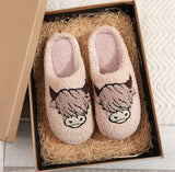 Christmas Hot-trending Highland Cow Printed Cotton Slippers