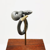 925 Sterling Silver Plated Rattlesnake, Trendy Special-interest Design Retro INS Niche Classic Ring