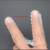 Double Finger Stall Buckle Set Particle Barbed Crystal Exotic Condom Sleeves