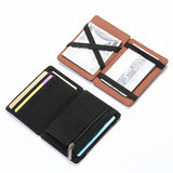 PU Creative Magic Flip Card Holder Men's Lady's Wallet Zipper Coin Short Purse