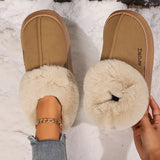 Cozy Plush Soft Slippers Shoes for Women, Non-slip Platform Shoes with Faux Fur Lining, Mute Sole and Comfortable Fit for Indoor Wear