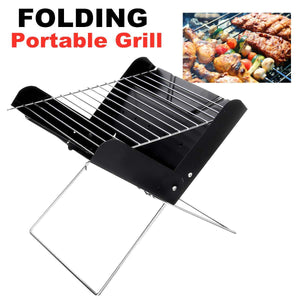 Folding Stainless Steel Portable Small Barbecue Grill Tool, Outdoor Camping Charcoal Furnace BBQ Grills Accessories