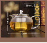 Thickened Flower Teapot, Heat Resistant Glass Kettle