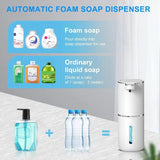 Automatic Touchless Foaming Soap Dispenser, 380ml USB Rechargeable Electric 4 Level Adjustable Foam Releaser