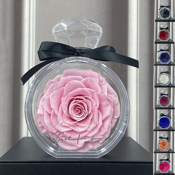 Natural Eternal Flower Ornaments, Transparent Cover Dried Rose Gift Box for Christmas New Year Valentine's Day, Home Decor