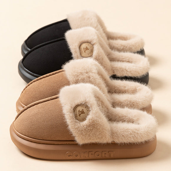 New Plush Slippers for Women/Men, Winter Warm Home Slippers, Indoor Thick-soled Fleece Slip-ons