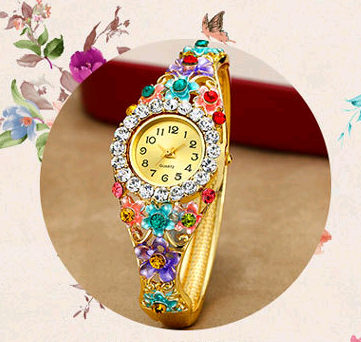 Fashion female students' bracelet watch, ladies quartz table diamond jewelry