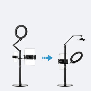 Shooting with Fill Light, Floor Vertical Folding Rotation Mobile Phone Tablet Stand