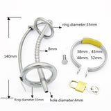 Men's Stainless Steel Chastity Lock, Catheter Device