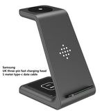 3 in 1 Fast Charging Station Wireless Charger Stand, Wireless Quick Charge Dock Phone Holder