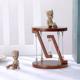 Suspension Shelf Wooden Decoration Tension, Home Decor Stand with Chains