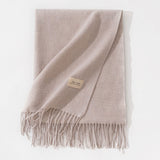 Pure Color Artificial Cashmere Scarf, Women's Winter High-grade Shawl