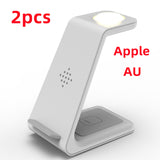 3 in 1 Fast Charging Station Wireless Charger Stand, Wireless Quick Charge Dock Phone Holder