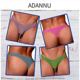 Men's Low Waist Solid Color Sexy T-shaped Panties, Sexy Model Triangle Bikini