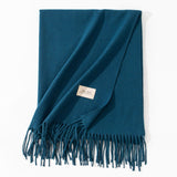 Pure Color Artificial Cashmere Scarf, Women's Winter High-grade Shawl