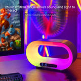 Multi-function 3-In-1 LED Night Light, App Control RGB Atmosphere Desk Lamp, Smart Wireless Charger Alarm Clock