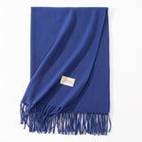 Pure Color Artificial Cashmere Scarf, Women's Winter High-grade Shawl