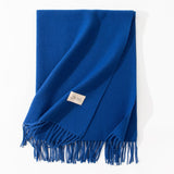 Pure Color Artificial Cashmere Scarf, Women's Winter High-grade Shawl