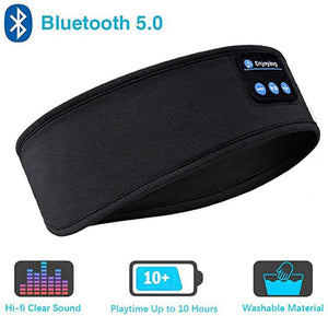 Wireless Bluetooth Sleeping Headband, Thin Soft Elastic Music Earphones, Eye Masks for Side Sleepers or Sporties