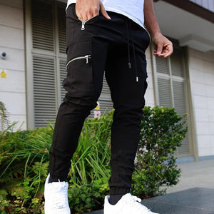 Men's Zippered Multi-pocket Trousers