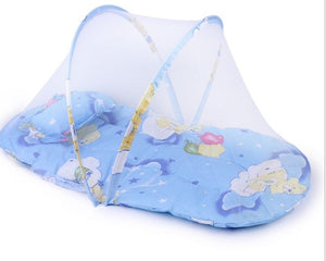 Portable Foldable Baby Kids Infant Bed, Dot Zipper Mosquito Net, Sleeping Cushion Tent