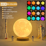 Creative 3D Magnetic Floating Levitating Moon Lamp, Touch Control 3 Color Moon Lunar Night Light for Home Office Room Decor