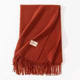 Pure Color Artificial Cashmere Scarf, Women's Winter High-grade Shawl