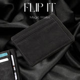 PU Creative Magic Flip Card Holder Men's Lady's Wallet Zipper Coin Short Purse