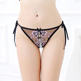 Women's T-shaped Transparent Lace Crotch Panties (Pack of 2)