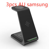 3 in 1 Fast Charging Station Wireless Charger Stand, Wireless Quick Charge Dock Phone Holder