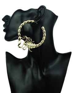 Alloy Diamond-studded Scorpion Earrings, Ear Accessories