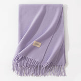 Pure Color Artificial Cashmere Scarf, Women's Winter High-grade Shawl