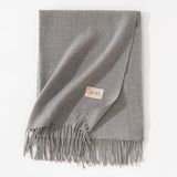 Pure Color Artificial Cashmere Scarf, Women's Winter High-grade Shawl