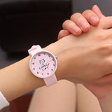 Cartoon Kids' Quartz Watch, Silicone Candy Color Students' Watch, Girls' Fashion Teens' Wristwatch