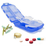 Travel Pill Organizer, 10 Grid Moisture Proof Pills Box for Pockets and Purses, Daily Portable Vitamin Medicine Container