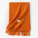 Pure Color Artificial Cashmere Scarf, Women's Winter High-grade Shawl