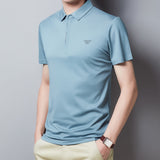 Fashion Casual Solid Color Lapel Half Sleeve Tee for Men