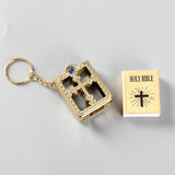 Mini Holy Bible Keychain, Religious Christian Jesus Cross Key Chain, Women's Prayers God Bless Gift Souvenirs Keyring