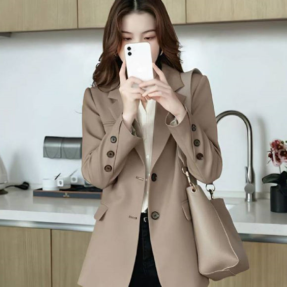 Loose Leisure All-matching Mid-length Coat Top for Women