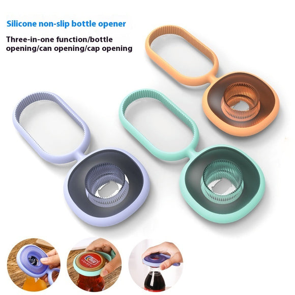 Three-in-One Multifunction Silicone Bottle Opener, Bar Kitchen Creative Bottle Min Eral, Daily Use Gadgets